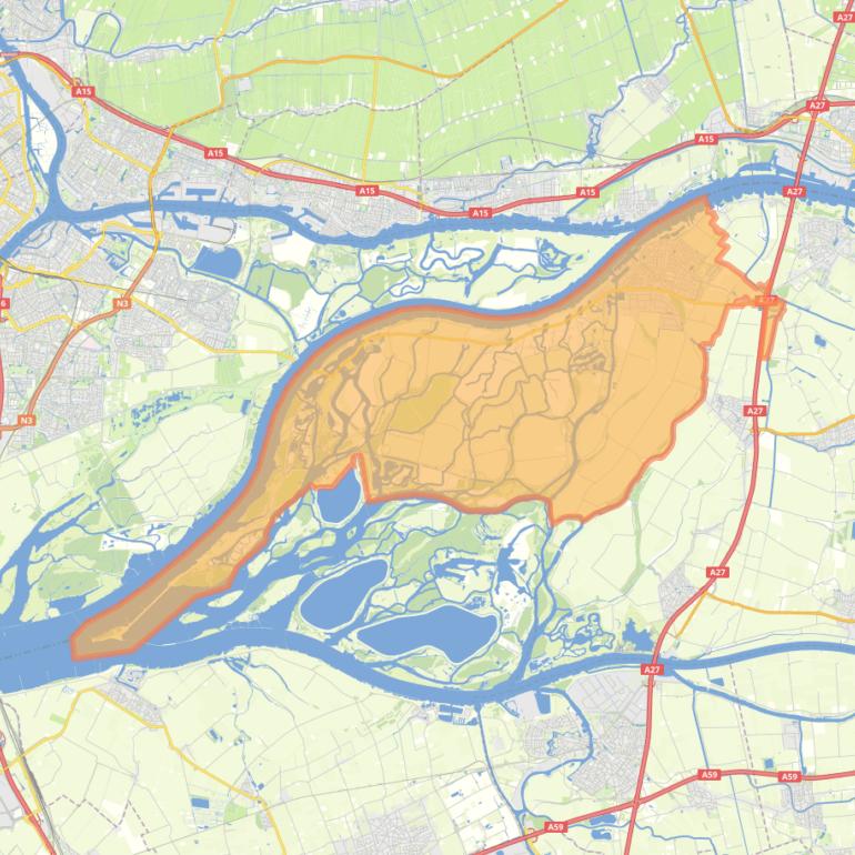 Kaart van de wijk Werkendam.