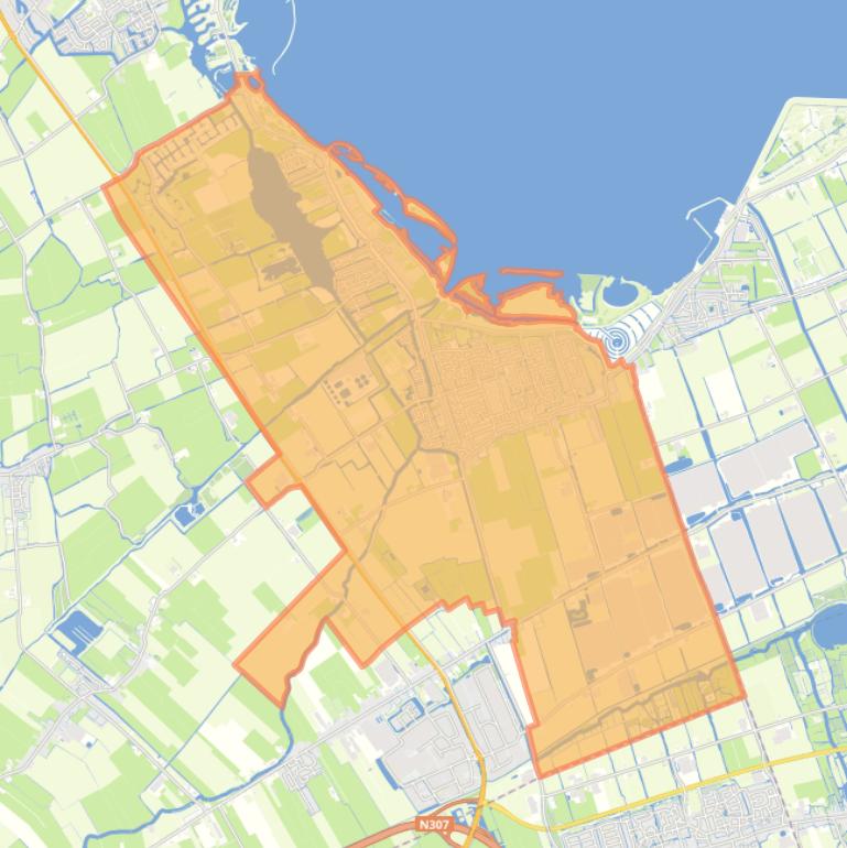 Kaart van de wijk Wervershoof.