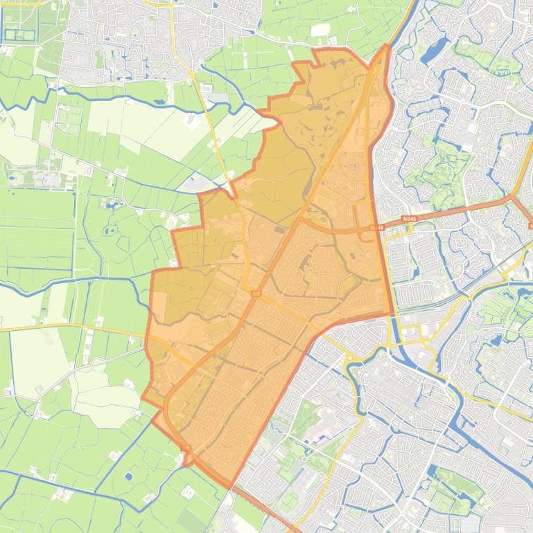 Kaart van de wijk West.