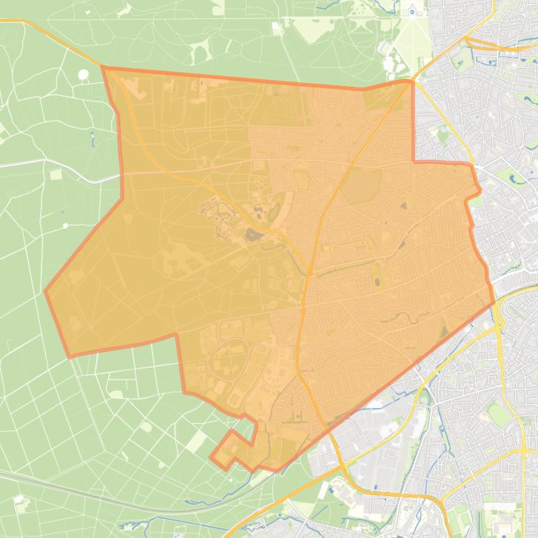 Kaart van de wijk West.