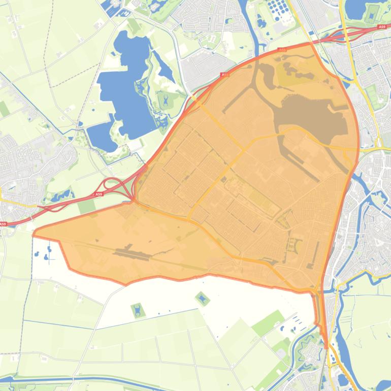 Kaart van de wijk West.