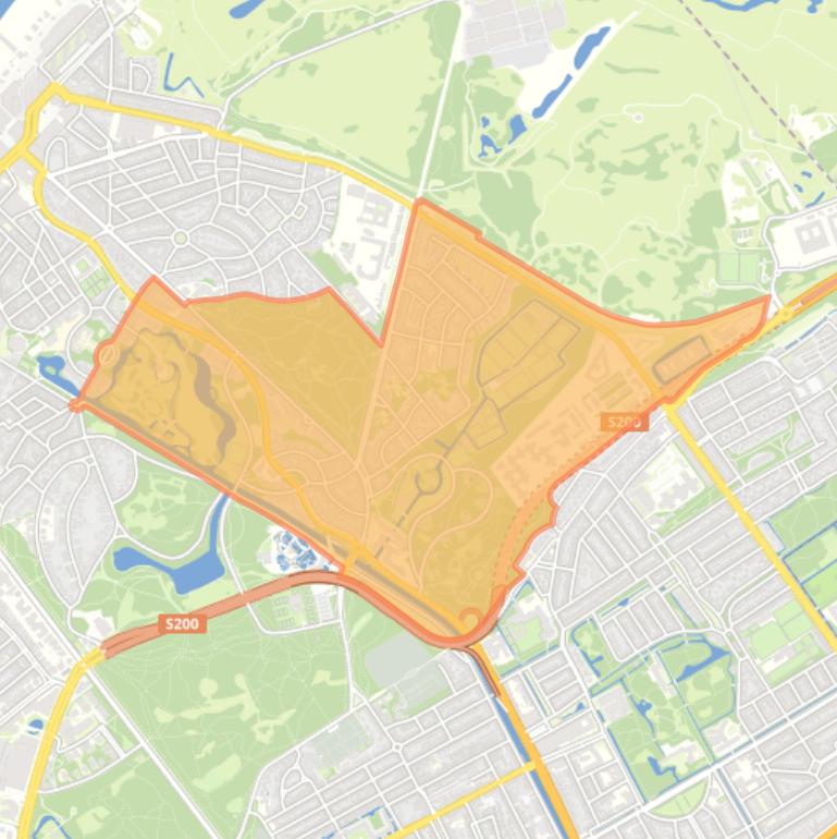 Kaart van de wijk Westbroekpark en Duttendel.