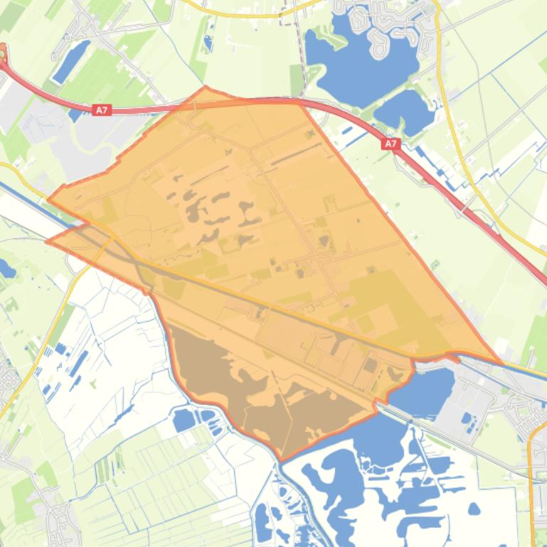 Kaart van de wijk Westerbroek en Waterhuizen.