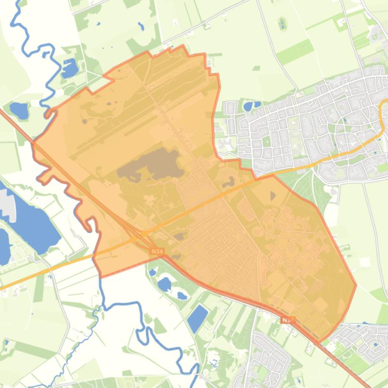 Kaart van de wijk Westlaren.