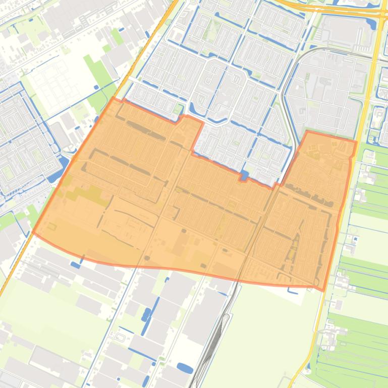 Kaart van de Westwijk Zuid.