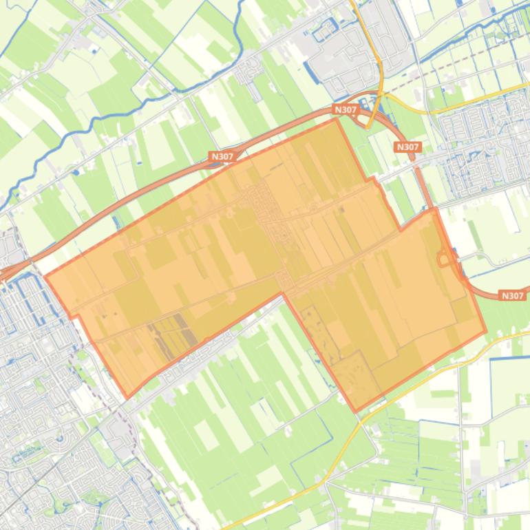 Kaart van de wijk Westwoud.