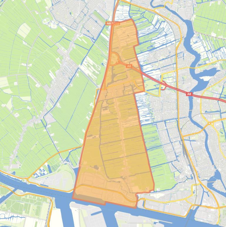 Kaart van de wijk Westzaan.