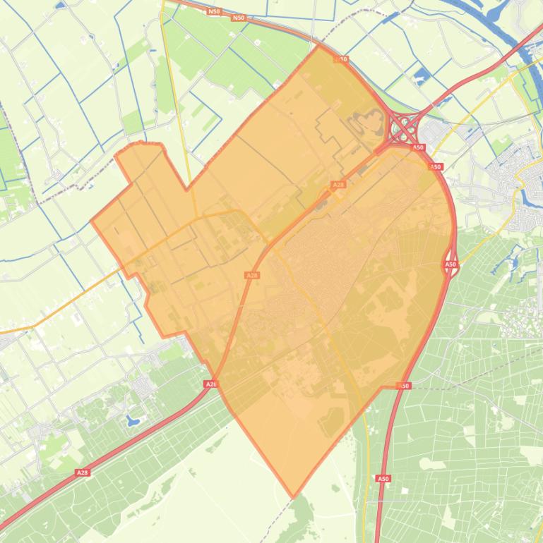 Kaart van de wijk Wezep.