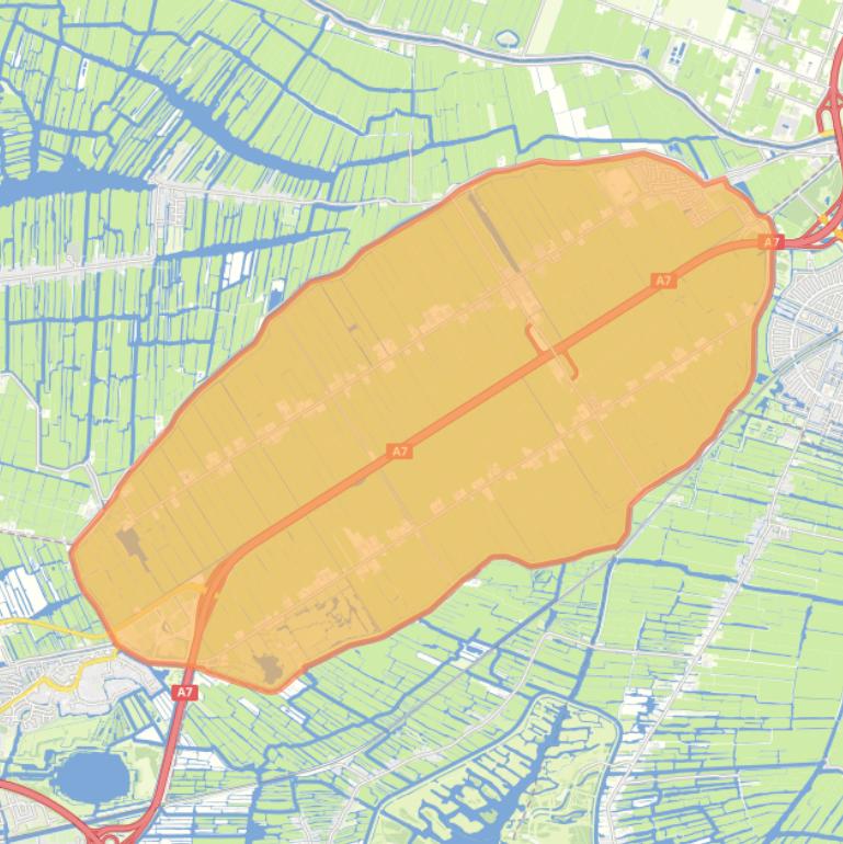 Kaart van de wijk Wijdewormer.