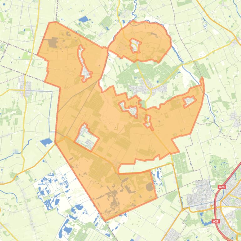 Kaart van de wijk Norg.