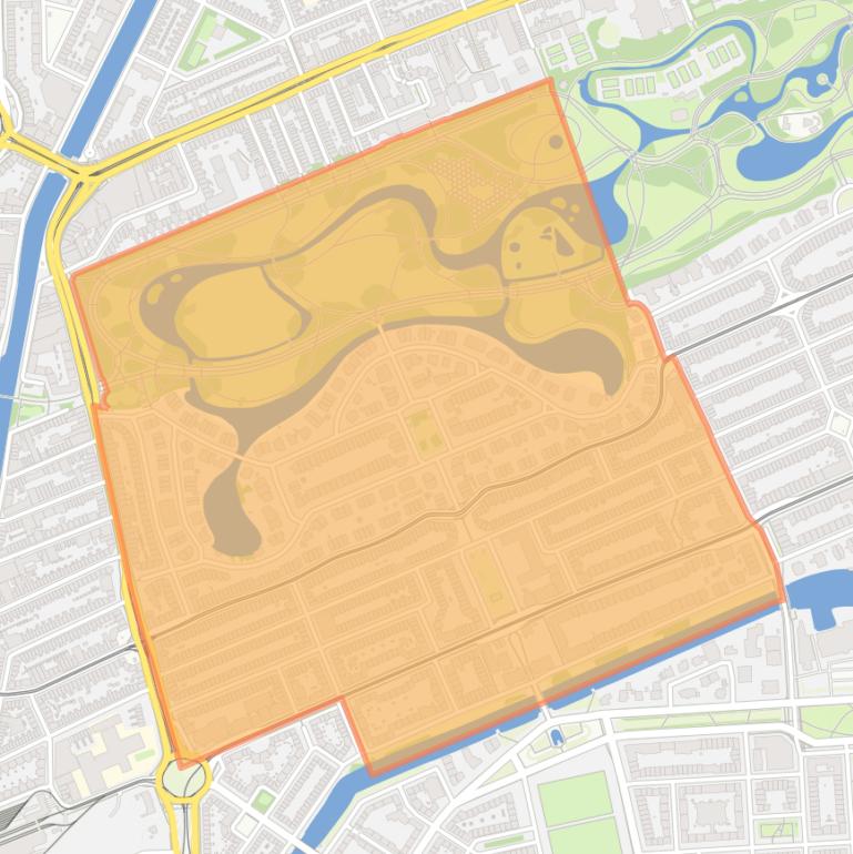 Kaart van de wijk Willemspark.