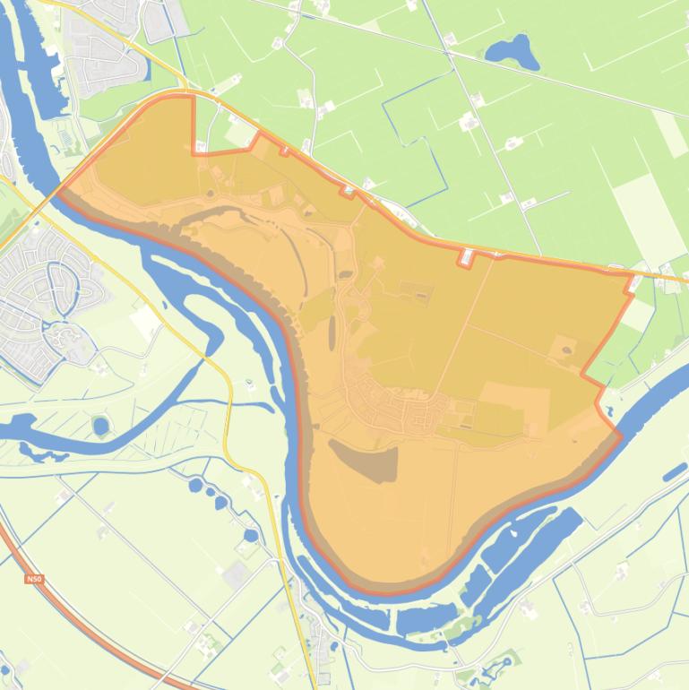 Kaart van de wijk Wilsum.