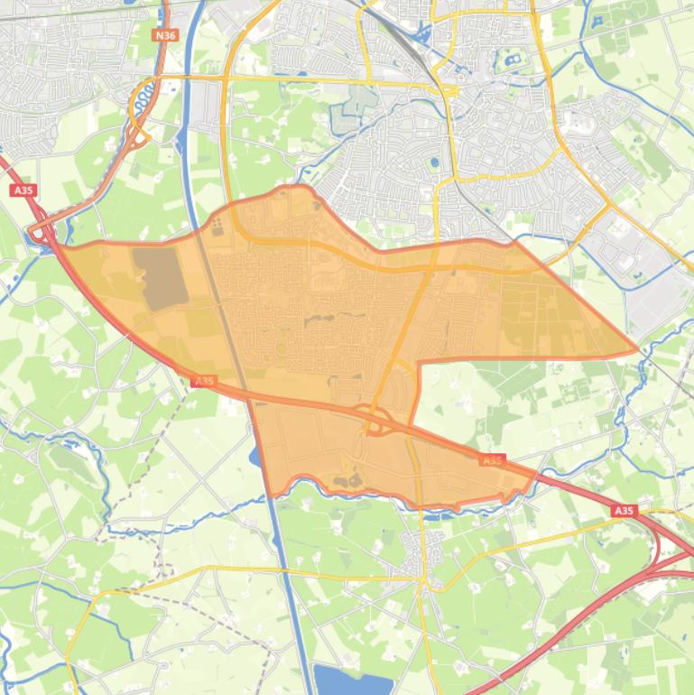 Kaart van de wijk Windmolenbroek.