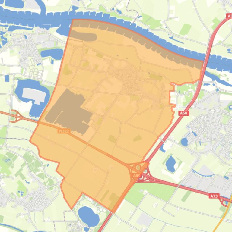 Kaart van de wijk Winssen.