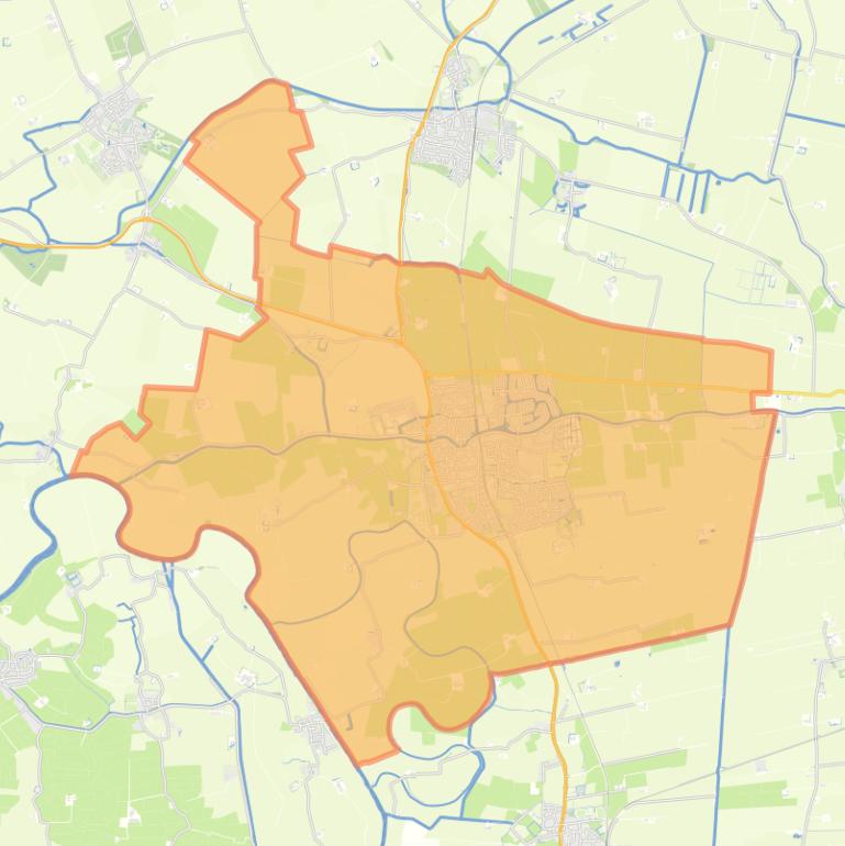 Kaart van de wijk Winsum.