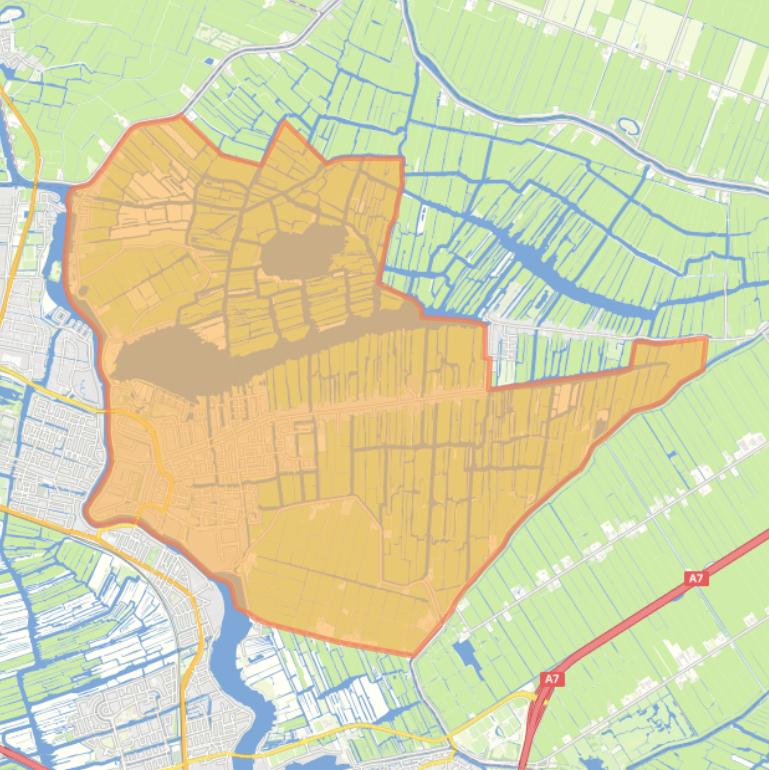 Kaart van de wijk Wormer.