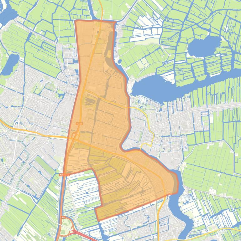 Kaart van de wijk Wormerveer.