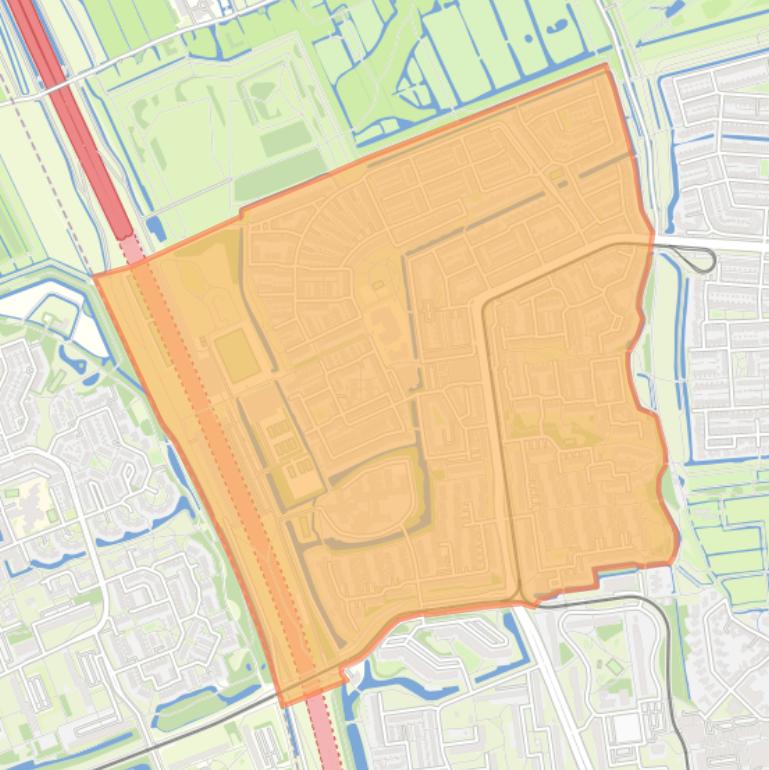 Kaart van de wijk Woudhoek.