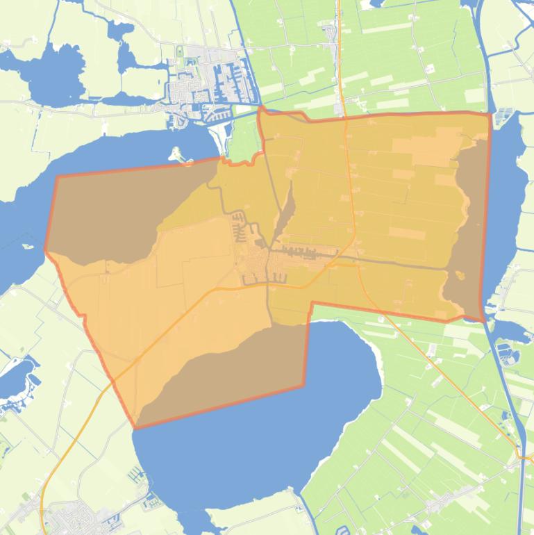 Kaart van de wijk Woudsend.