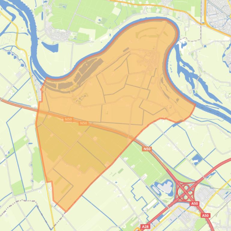 Kaart van de wijk Zalk.