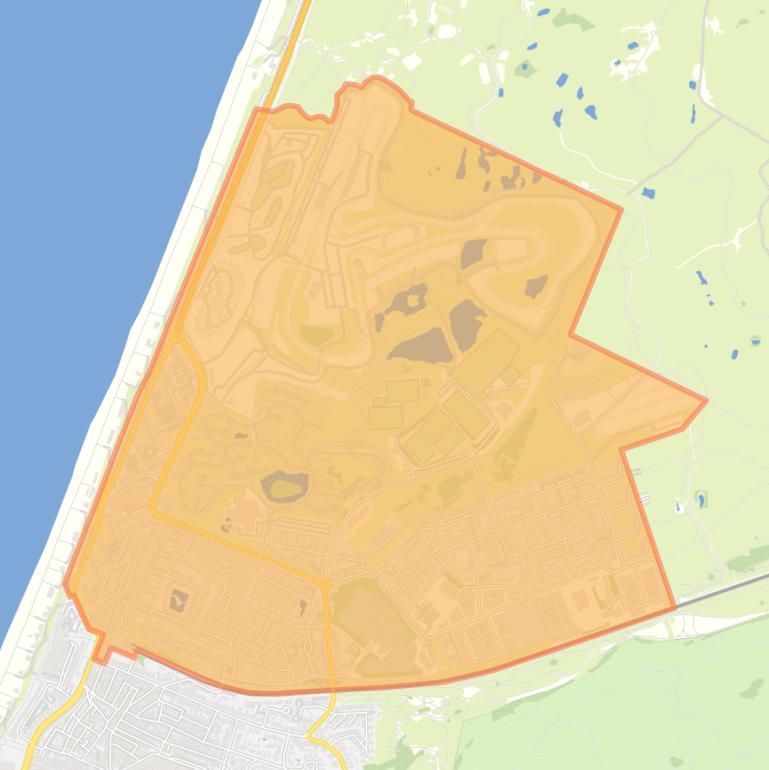 Kaart van de wijk Zandvoort Noord.