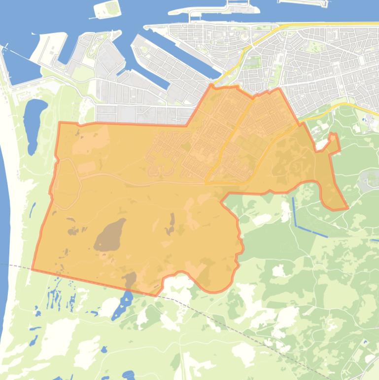 Kaart van de Zee- en Duinwijk.