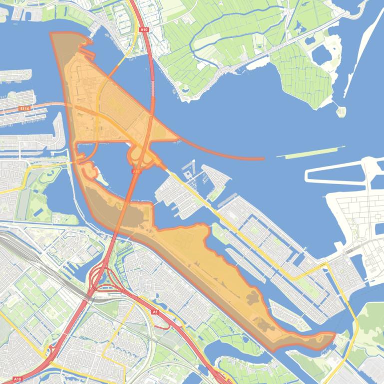 Kaart van de wijk Zeeburgereiland/Bovendiep.