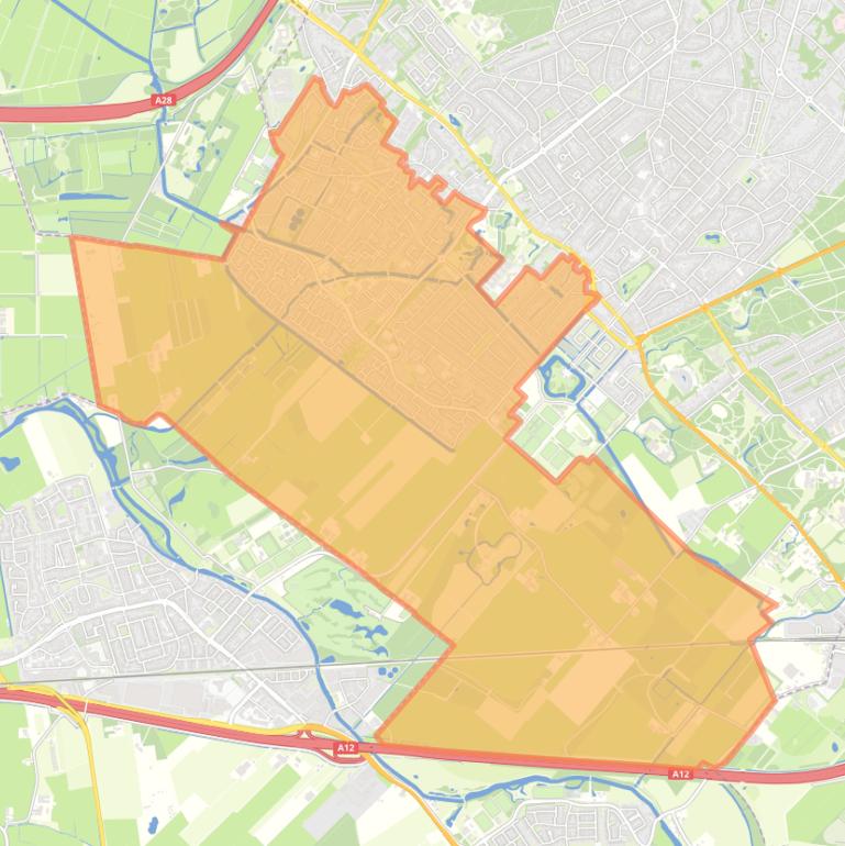 Kaart van de wijk Zeist-West.