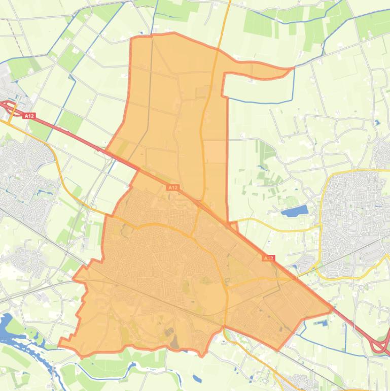 Kaart van de wijk Zevenaar.