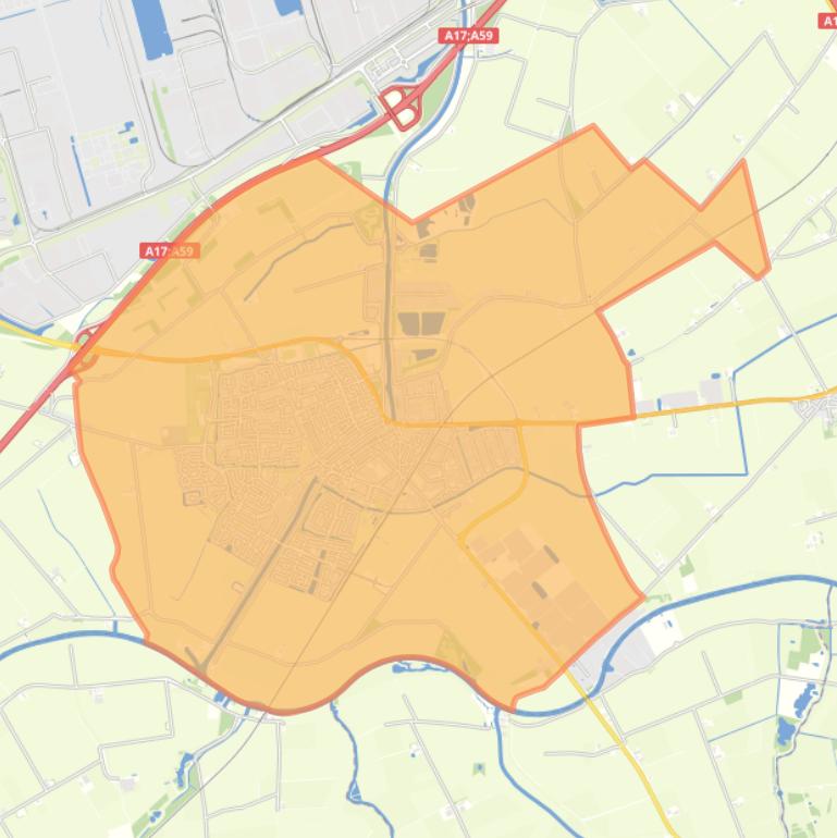 Kaart van de wijk Zevenbergen.