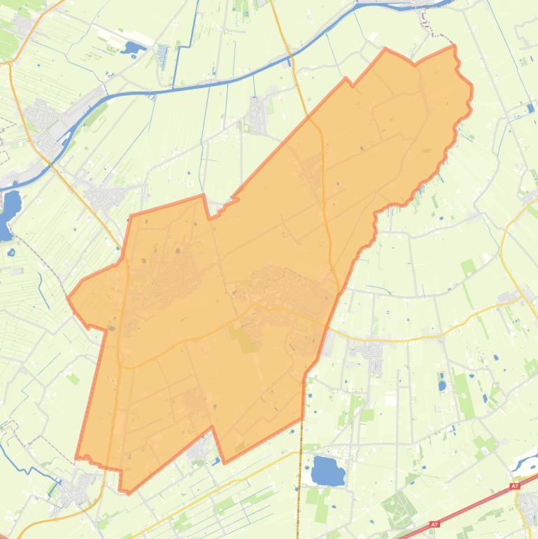 Kaart van de wijk Zuid.