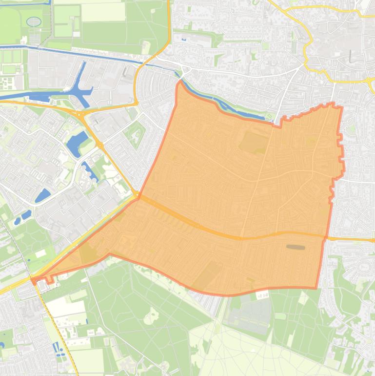 Kaart van de wijk Zuid.