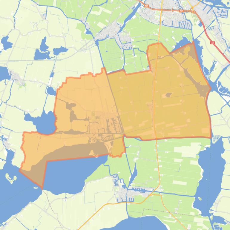 Kaart van de wijk Zuid IJlst.