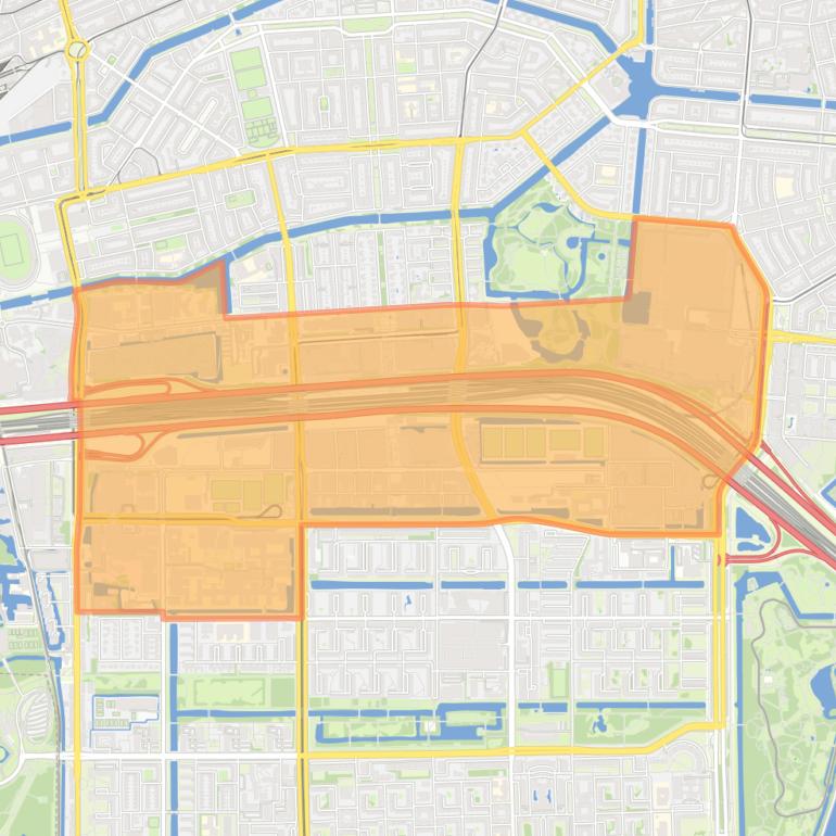 Kaart van de wijk Zuidas.