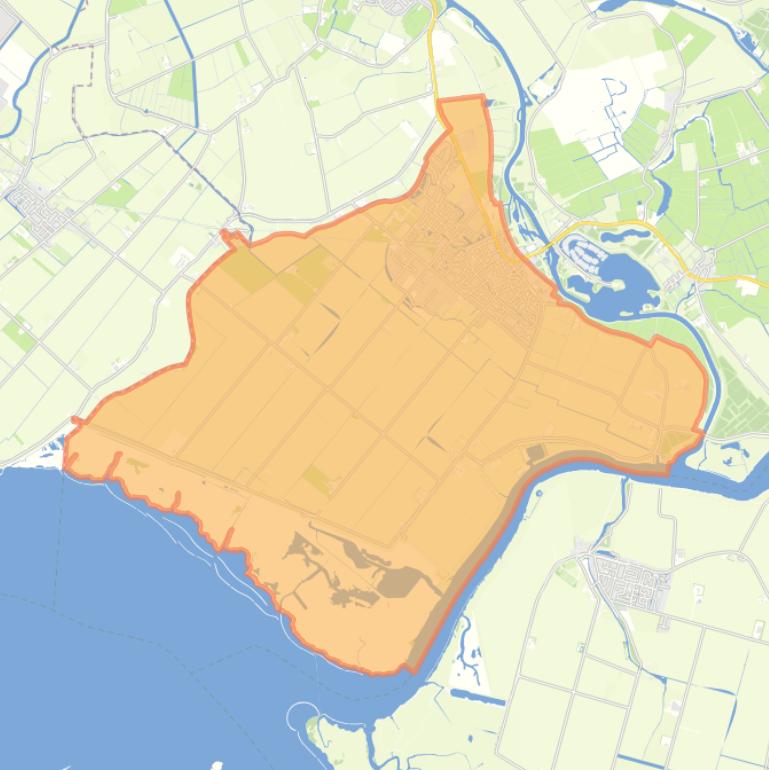 Kaart van de wijk Zuidland.