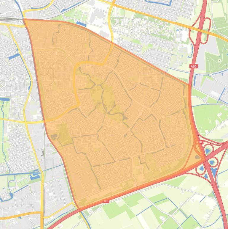 Kaart van de wijk Zuidoost.