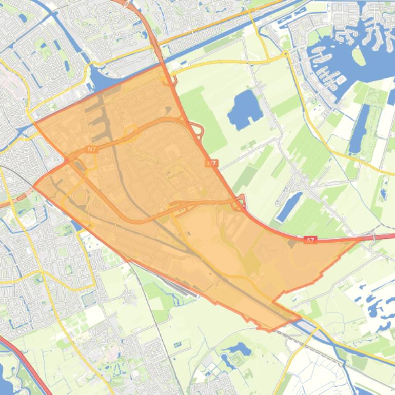 Kaart van de wijk Zuidoost.