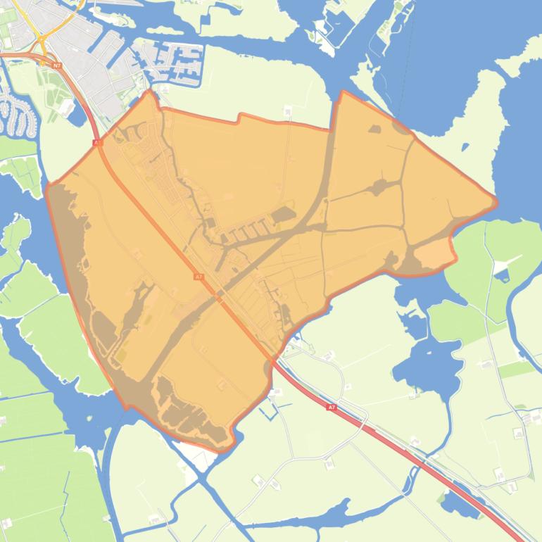 Kaart van de wijk Zuidoost IJlst.