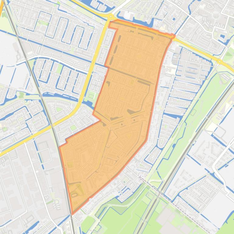 Kaart van de wijk Zuidpolder.