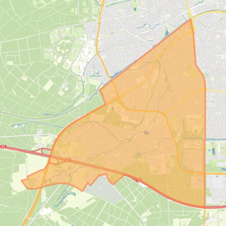 Kaart van de wijk Zuidwest.