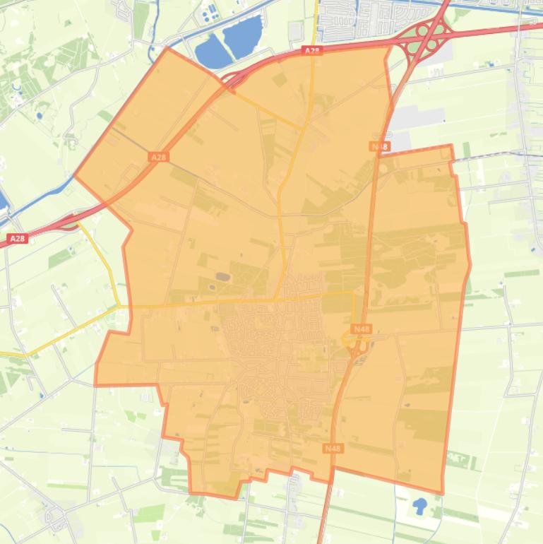 Kaart van de wijk Zuidwolde.