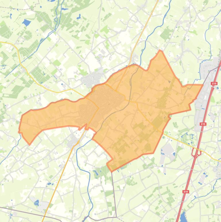 Kaart van de wijk Zundert.