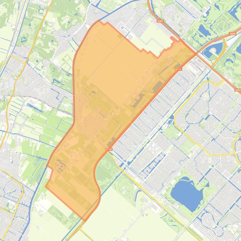 Kaart van de wijk Zwaanshoek.