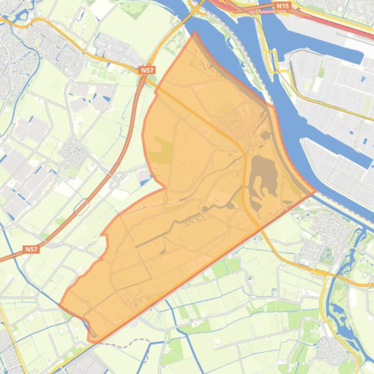 Kaart van de wijk Zwartewaal.