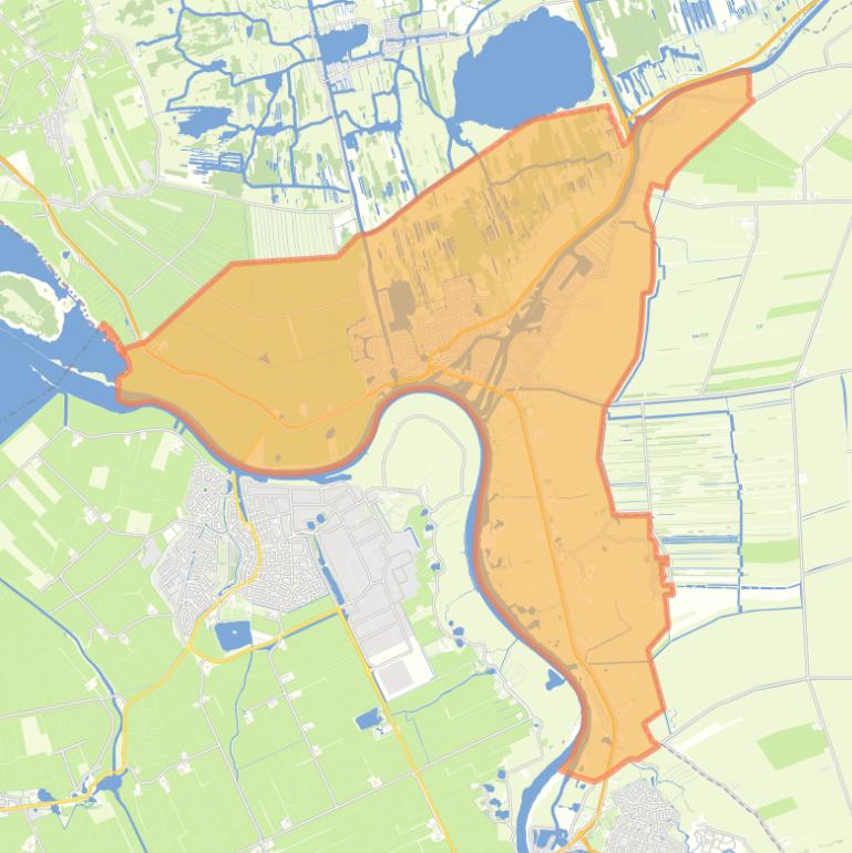 Kaart van de wijk Zwartsluis.