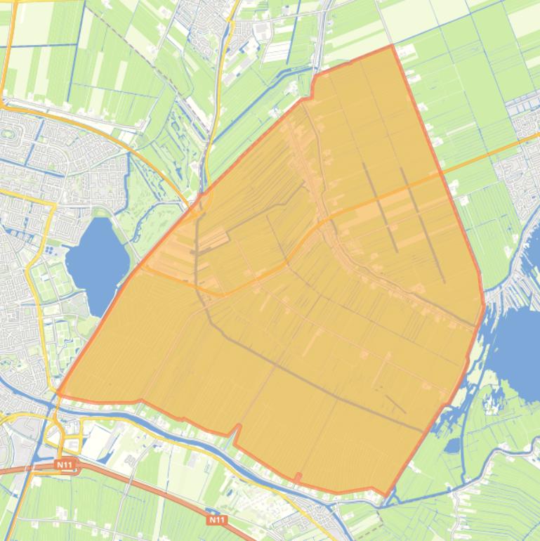 Kaart van de woonplaats Aarlanderveen.