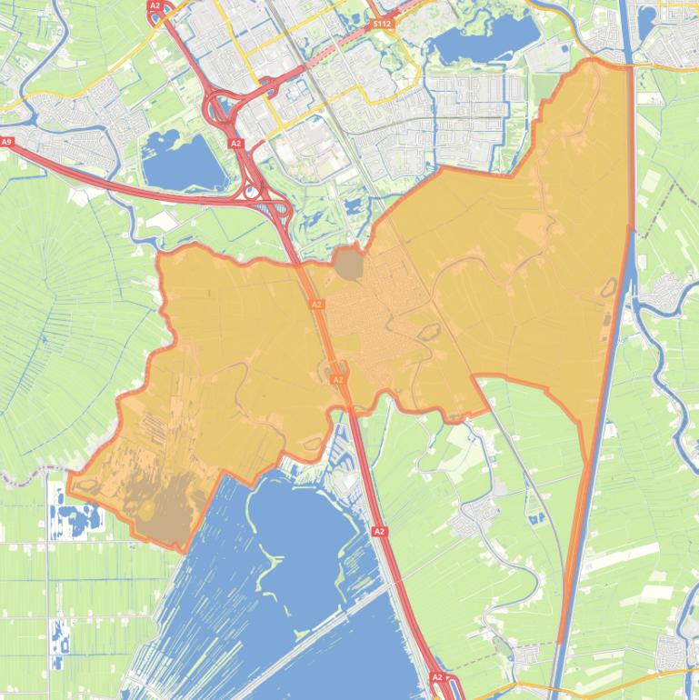 Kaart van de woonplaats Abcoude.