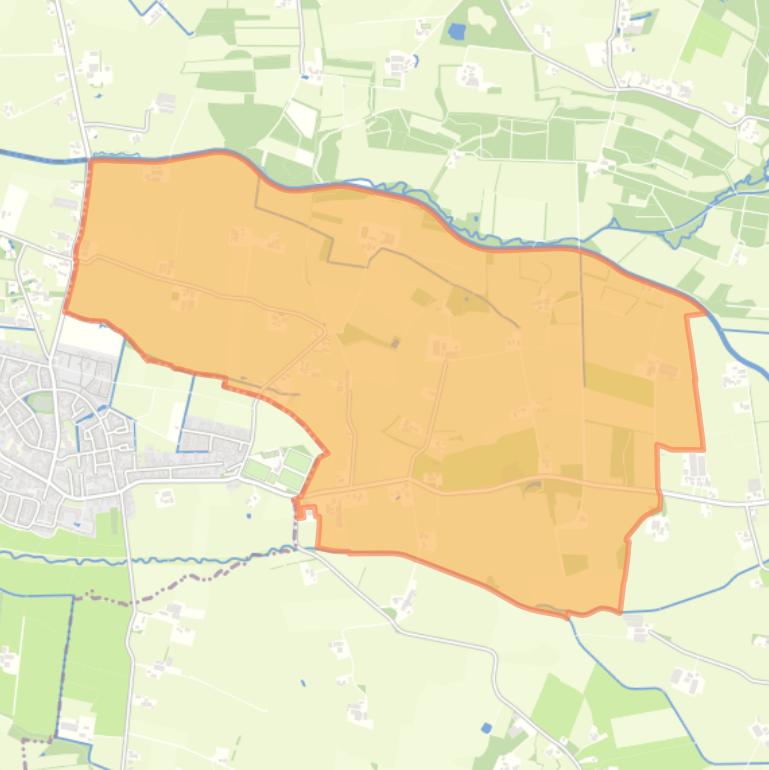 Kaart van de woonplaats Achterveld.