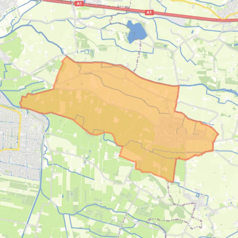 Kaart van de woonplaats Achterveld.