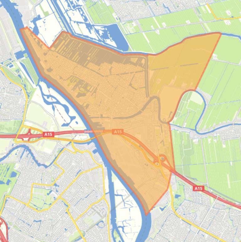 Kaart van de woonplaats Alblasserdam.